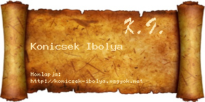 Konicsek Ibolya névjegykártya