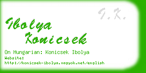 ibolya konicsek business card